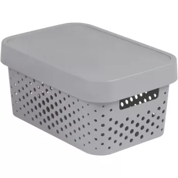 Curver Infinity boîte de rangement en matériau recyclé avec couvercle, 4,5L, grise