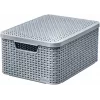 Boîte de rangement CURVER Style M avec couvercle, 39,3 x 29,3 x 18,7 cm, gris clair, pliable