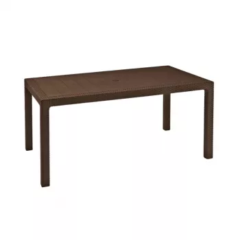 Keter Melody table de jardin rectangulaire marron résine anti-UV 6-8 places montage sans outil