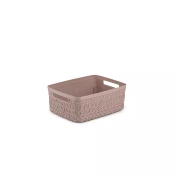 Panier Jute S 5L 27x20x11cm CURVER rose - panier de rangement en jute naturelle