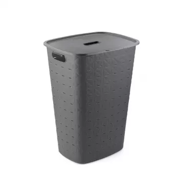 CURVER Softex Boîte à linge 56L Gris foncé 42 x 31,6 x 60 cm