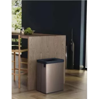 KETER Verto Recycle 54L Poubelle rectangulaire métallisée, gris perle
