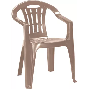 KETER Mallorca Garden Chair Beige – Stackable Aluminium Frame with Textilene Seat, UV & Weather Resistant, 110 kg Capacity