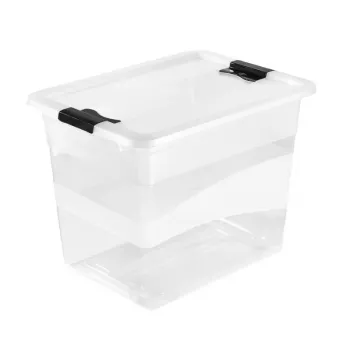 Boîte de rangement keeeper Crystalbox Cornelia avec couvercle, 24 L, transparente, 39,5 x 29,5 x 30 cm