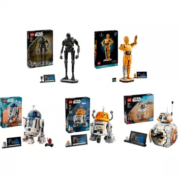 Ensemble de droïdes LEGO Star Wars (BB-8, R2-D2, BB-9E) Droïdes robotisés pilotés par application