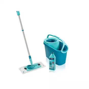 Ensemble de nettoyage des sols LEIFHEIT Clean Twist M Ergo avec Power Cleaner 1L, système de balai à essorage, vert/blanc