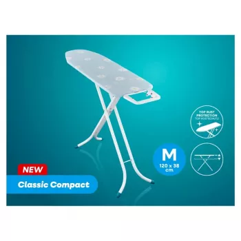 LEIFHEIT table à repasser Classic M Compact 120x38 cm avec housse en coton et repose-fer fixe