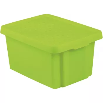 Boîte de rangement CURVER Essentials 16L avec couvercle, verte, 30 x 39 x 21 cm