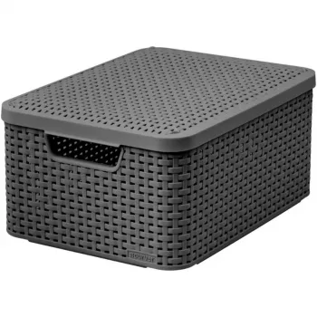 Curver Style M boîte de rangement avec couvercle, 21,5L, gris foncé, 39,3x29,3x18,7cm