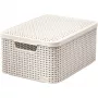 Boîte de rangement CURVER Style M avec couvercle, 39,3 x 29,3 x 18,7 cm, crème, 21,6L, pliable