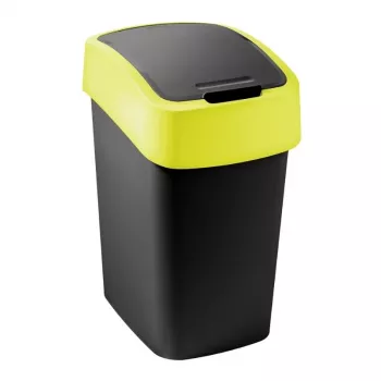 Curver Flip Bin 9L Poubelle noire et jaune