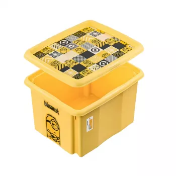 Boîte avec couvercle KEEEPER 15 L Karolina « Minions Mosaic » 38 x 29,5 x 20,5 cm jaune