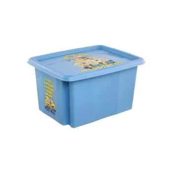 Boîte avec couvercle keeeper 15 L Karolina « Minions Happiness » 38 x 29,5 x 20,5 cm bleu clair