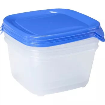 Curver Fresh & Go Lot de 3 boîtes de conservation carrées 1,2L bleu