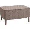 Table basse d'extérieur Keter Salemo beige – table de terrasse durable en résine aspect rotin