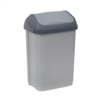 KEEEPER Swantje Poubelle 25L avec couvercle rotatif, argent clair, 33,5x25,5x53,5 cm
