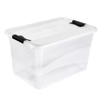 Boîte avec couvercle keeeper Crystalbox Cornelia 52 L, 59,5 x 39,5 x 34 cm, transparente