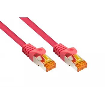 Câble patch RJ45 Cat.7 S/FTP Kabelmeister, gaine TPE très flexible, sans halogène, magenta, 7,5 m