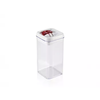 Boîte de conservation alimentaire LEIFHEIT Fresh&Easy 1,2 L, hermétique, sans BPA, transparente avec couvercle blanc/gris