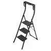 HAILO K77 ComfortLine Folding Step Stool, 3 Steps, Aluminium, Safety Handle, Black, 150 kg