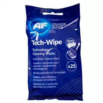 AF Tech Wipes Cleaning Wipes for Technology Devices, 25 pcs
