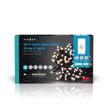 Nedis SmartLife Guirlande lumineuse LED Wi-Fi blanc chaud 10 m 100 LED IP44 WIFILX01W100