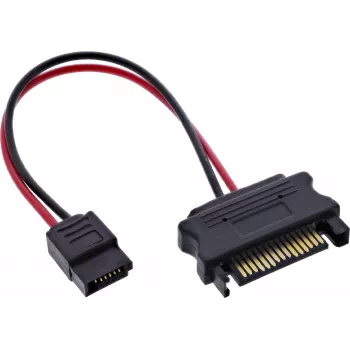 InLine® Câble adaptateur d'alimentation SATA, SATA femelle vers SlimSATA mâle, 0,15 m