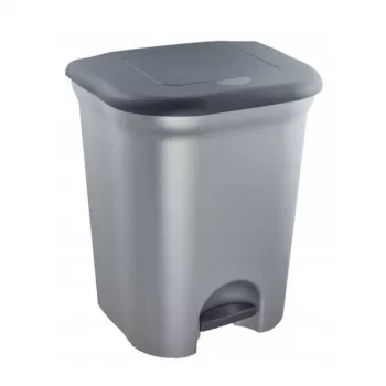 KEEEPER Torge Poubelle à pédale pour tri des déchets 2x11L argent clair