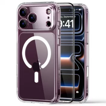ESR Classic Hybrid coque MagSafe & verre trempé pour iPhone 17 Pro / 18 Pro transparente