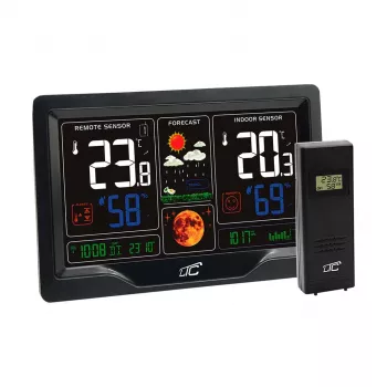 Station météo sans fil MACLEAN URZ3510LX avec écran couleur, noir