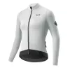 Veste de cyclisme femme ROCKBROS YDWT006 TVI - coupe-vent déperlante doublée en polaire thermique, blanc-gris, taille S
