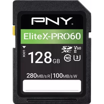 PNY EliteX-PRO60 carte mémoire flash 128 Go Video Class V60 UHS-II U3 Class10 MicroSDXC
