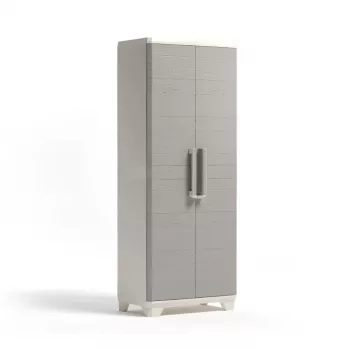 Armoire haute KETER Linear Wood 68x39x173 cm beige clair/gris clair
