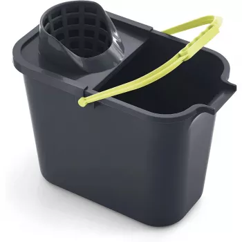 Corbeille rectangulaire MERY 12L avec bouton-poussoir grise