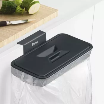 Support de sac poubelle pour porte de placard RAYEN 24,5 x 13,5 x 5,5 cm