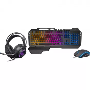 YENKEE YGS 01 INFERNO ensemble gaming 3-en-1 - Clavier, souris, casque | Rétroéclairage LED Rainbow