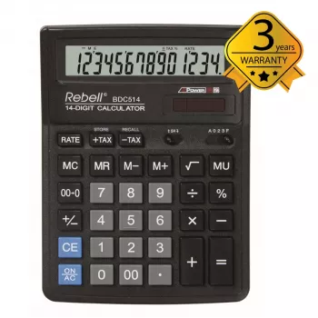 Rebell BDC514 Desktop Calculator, 14-Digit