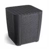 KETER table/coffre de rangement de jardin Luzon Flat Wicker, gris