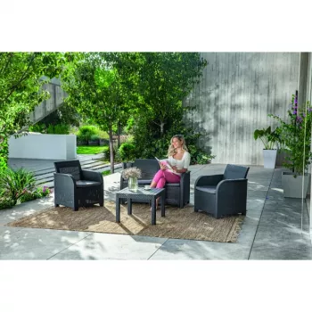 KETER ensemble de salon de jardin Rosalie Set avec table Classic gris