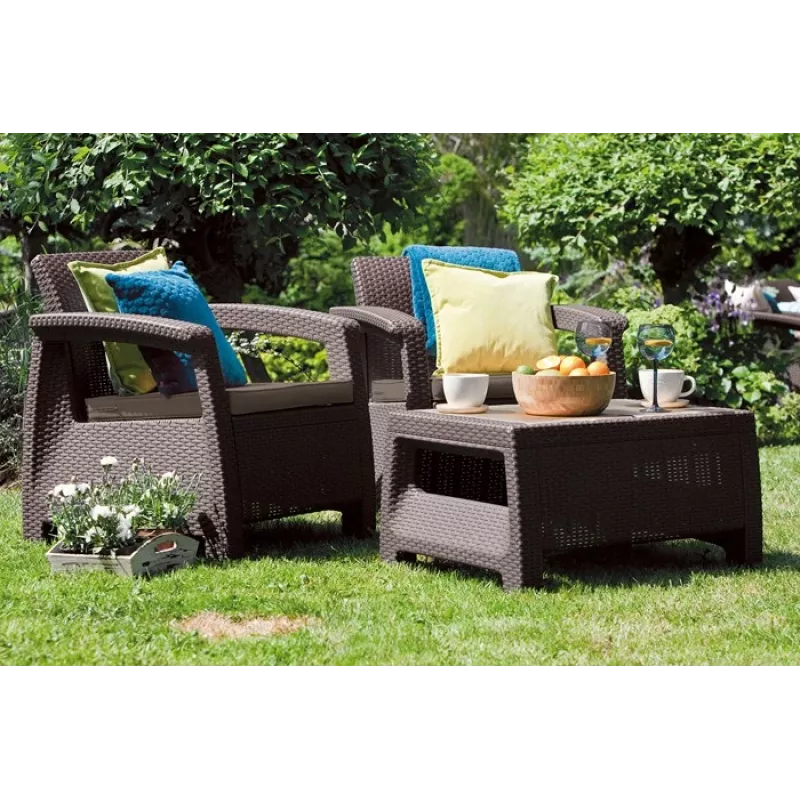 Ensemble de mobilier de jardin KETER Corfu Weekend marron