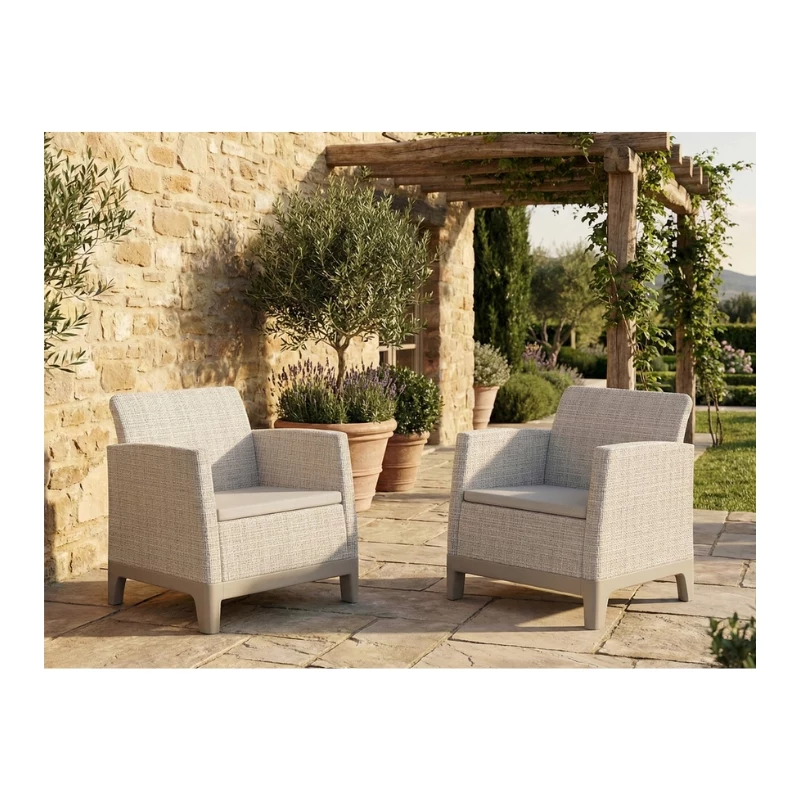 Chaises de jardin KETER Scandi Form light lot de 2 gris galet/beige clair