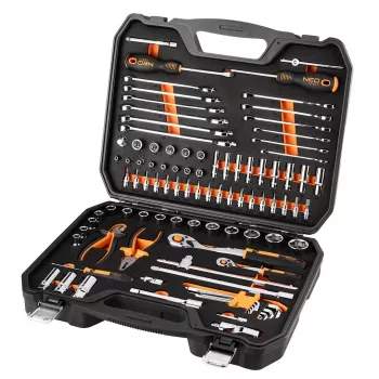 Ensemble de douilles NEO TOOLS 1/2, 1/4, 95 pièces, CrV, mousse EVA