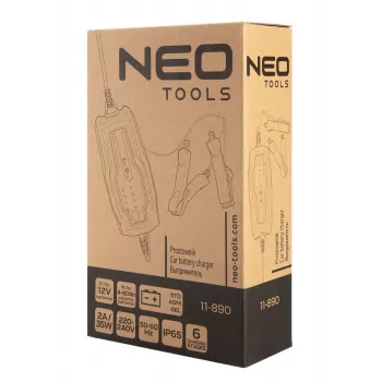 Chargeur de batterie automatique NEO TOOLS 11-890 2 A/35 W pour batteries plomb-acide, AGM et gel 12 V de 4 à 60 Ah