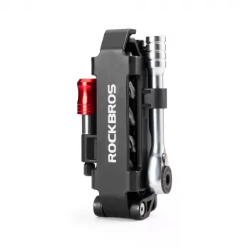 Rockbros ensemble d'outils vélo multitool avec clé à cliquet et démonte-pneus - noir