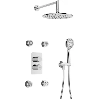 Ensemble de douche encastré thermostatique DEANTE avec système BOX – avec pommeau de douche