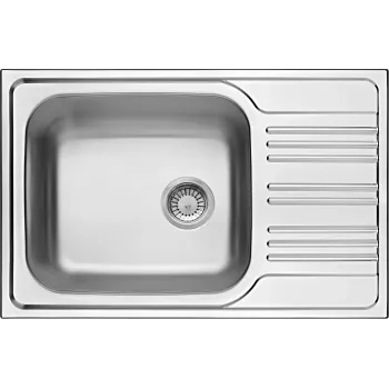 DEANTE ZEX 311B Évier en acier 1 bac avec égouttoir, acier inoxydable, réversible, 780x435 mm