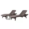 Ensemble de 2 chaises longues Pacific + table KETER marron