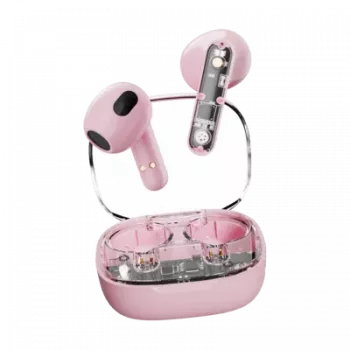 Écouteurs intra-auriculaires True Wireless DELTACO Streetz T150-PNK, Bluetooth 5.3, rose transparent