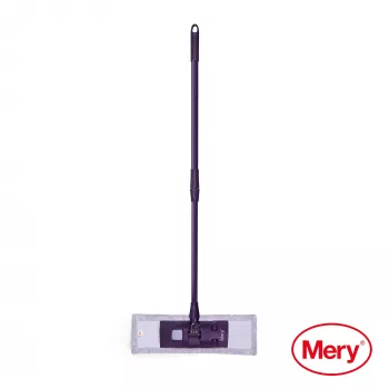 Balai à franges microfibre MERY 45 cm avec manche métallique 140 cm