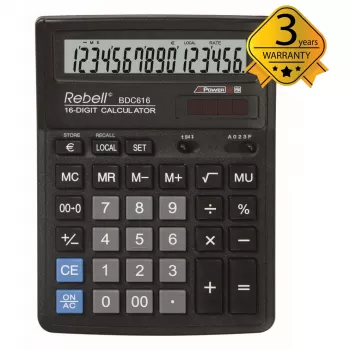 Calculatrice de bureau Rebell BDC616, 16 chiffres